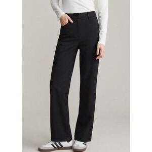 RHONE The Straight Leg Pants Black Women Size 16 High Rise Stretch Casual Office